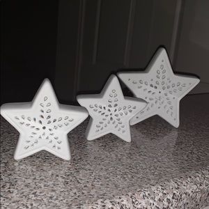 Light up white clay glass stars